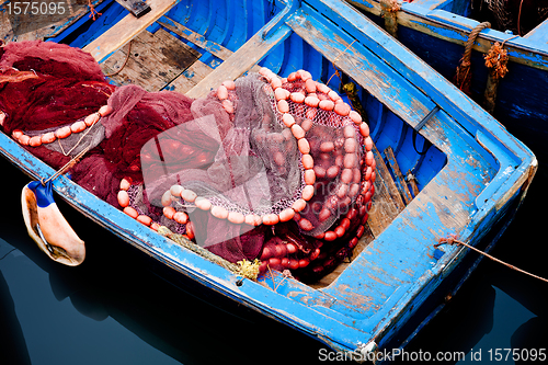 Image of Blue fishing boat, Essaouira, Morocco