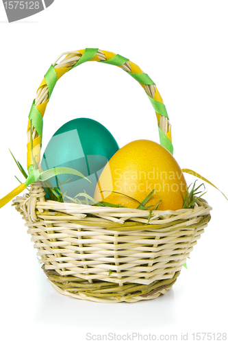 Image of basket with easter eggs
