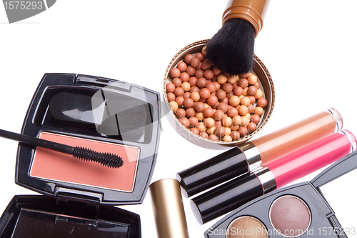 Image of set of cosmetic makeup products