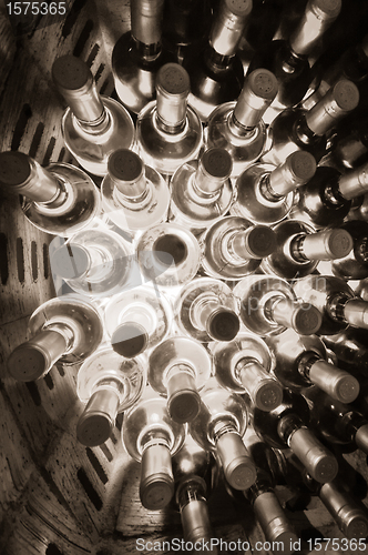 Image of wine bottles stacked up