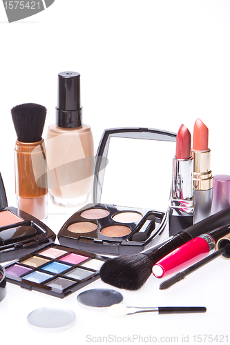 Image of set of cosmetic makeup products