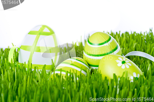 Image of easter eggs in grass