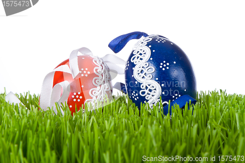 Image of easter eggs in grass
