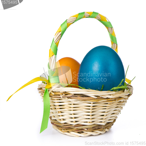 Image of basket with easter eggs