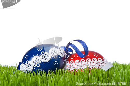 Image of easter eggs in grass