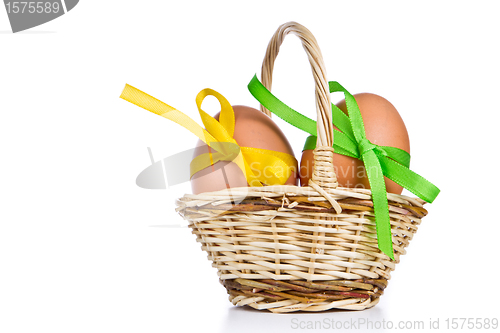 Image of basket with easter eggs