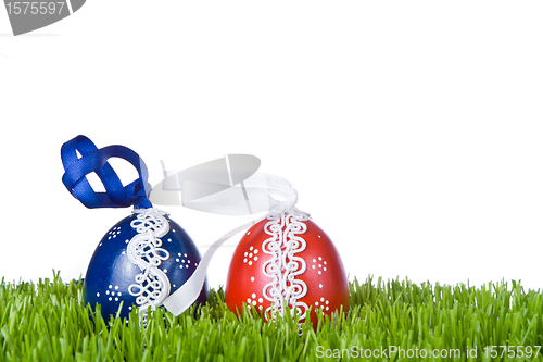 Image of easter eggs in grass