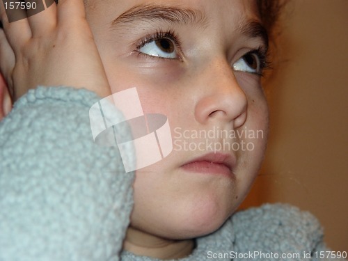 Image of Cute girl looking up