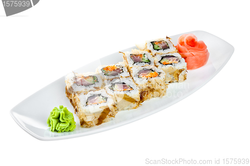 Image of Sushi (Roll Kazuma) on a white background