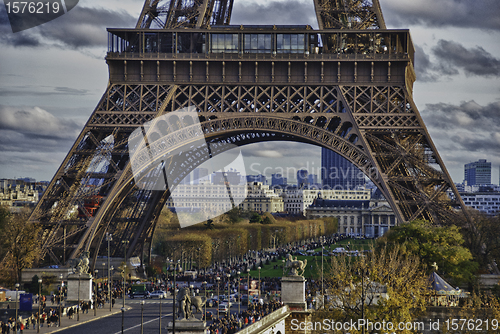 Image of Colors of Eiffel Tower in Paris