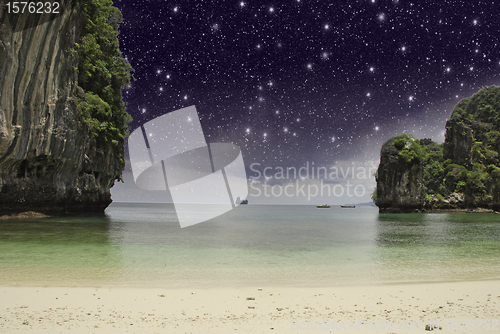 Image of Vegetation and Night Colors of Thailand Ocean