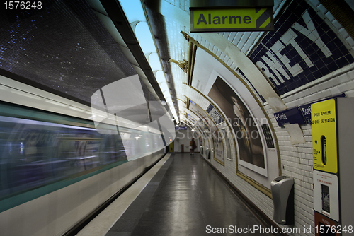 Image of Metro Stop Interior in Paris