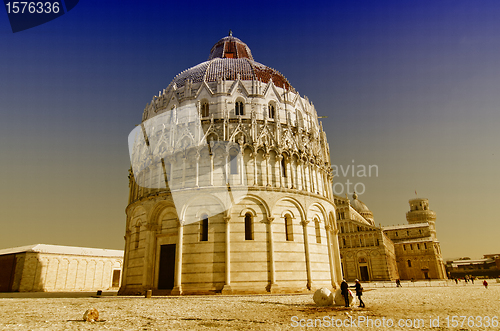 Image of Piazza dei Miracoli in Pisa after a Snowstorm