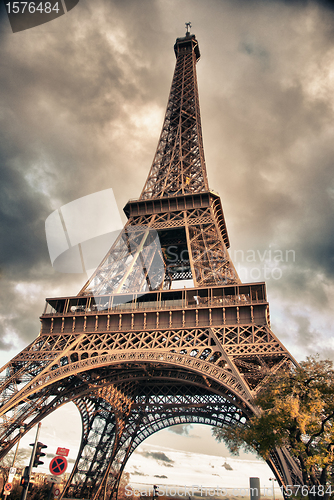 Image of Bottom-Up view of Eiffel Tower, Paris