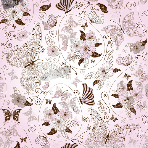 Image of Seamless easter floral pattern