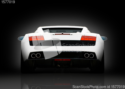 Image of Rear view of vihite supercar