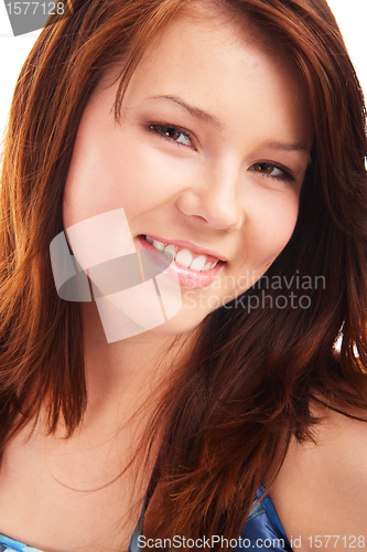 Image of Portrait of young teenage brunette girl
