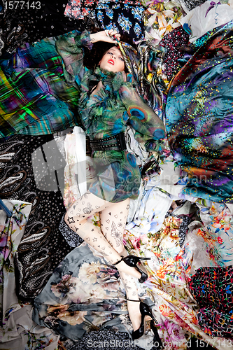 Image of Colorful fabrics