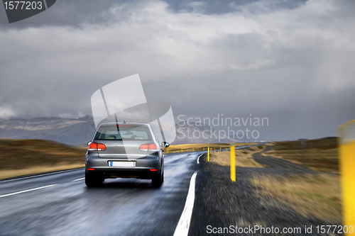 Image of Car on a road in a countryside