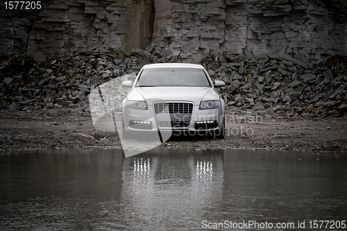 Image of Front view of a luxury car