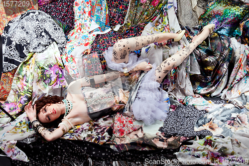 Image of Colorful fabrics