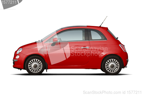 Image of Red compact hatchback