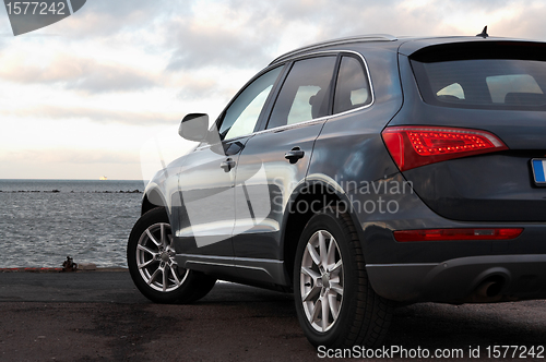 Image of Rear view of a luxury SUV