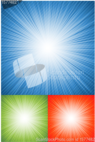 Image of vector blue retro burst abstract background