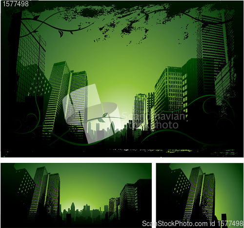Image of Green downtown city background