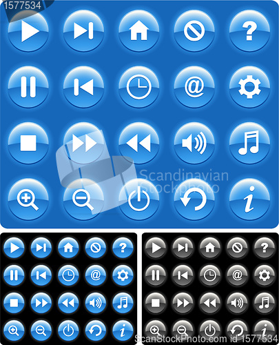 Image of Glossy media internet buttons