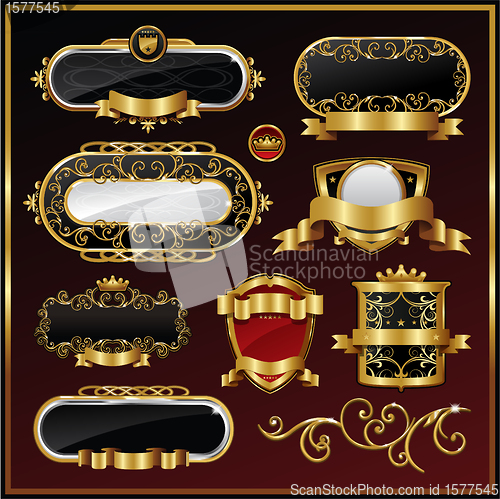 Image of Vintage gold framed labels