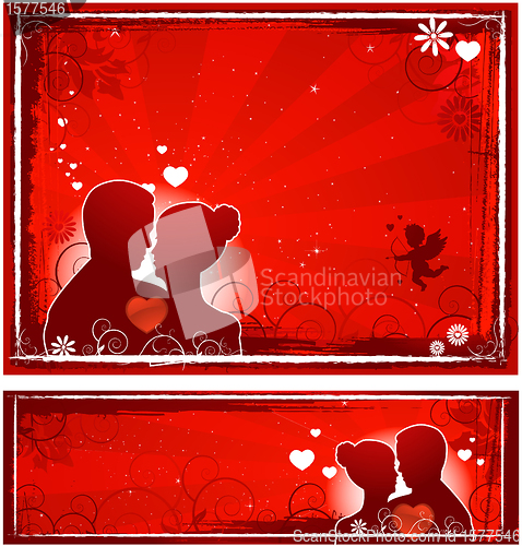 Image of Valentine's day lovers banners