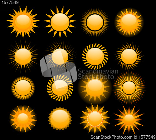 Image of Vector sun icons
