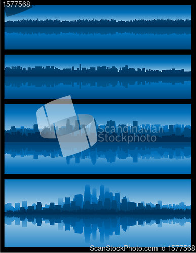 Image of City landscape reflection on water