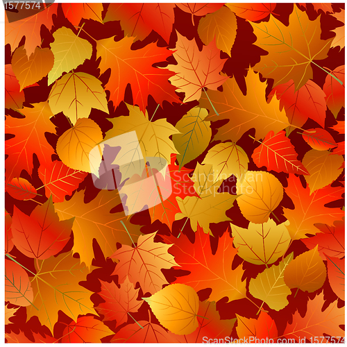 Image of Seamless autumn leaves pattern