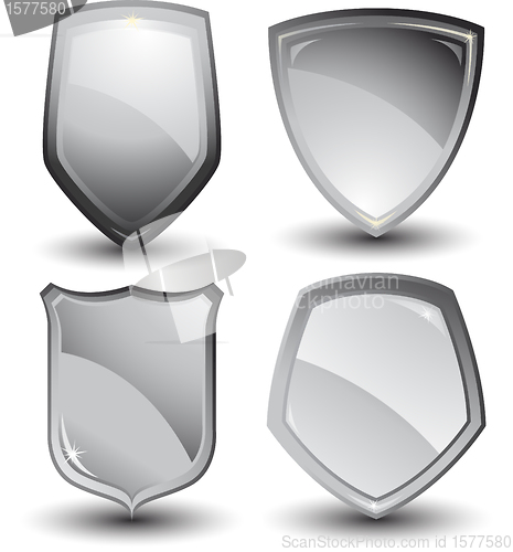 Image of Vector silver shields