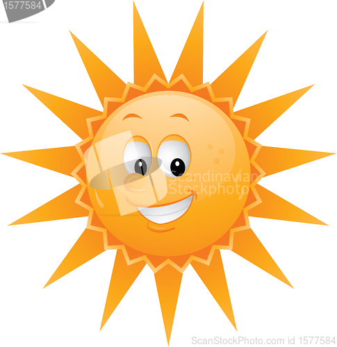 Image of Cartoon sun smiley face