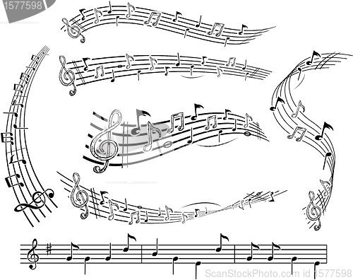 Image of Music notes on music sheet