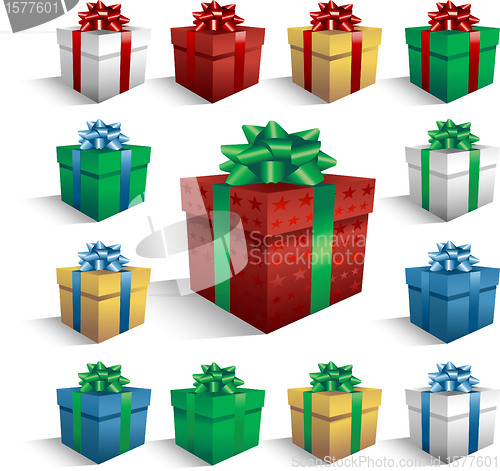 Image of Vector gift boxes isolated on white