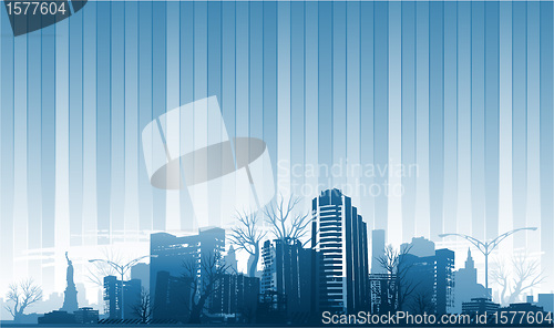 Image of Abstract city design at morning