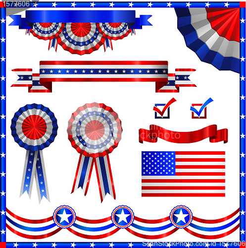 Image of Collection of USA patriotic emblems