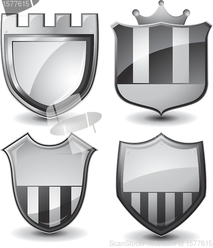 Image of Vector silver shields
