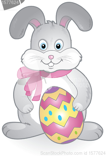 Image of Funny happy easter bunny