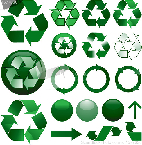 Image of Recycle icons set