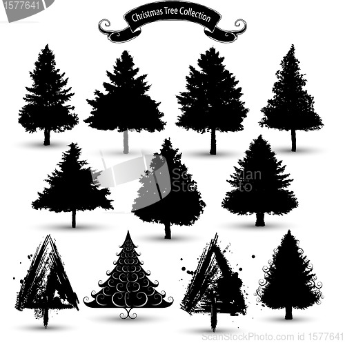 Image of Christmas tree silhouettes