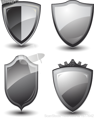 Image of Vector silver shields