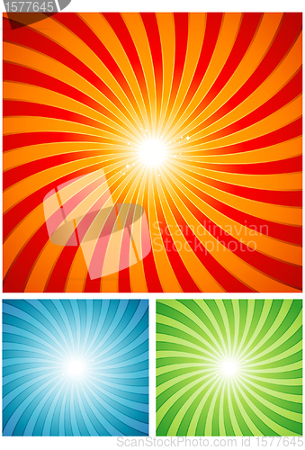 Image of Sunset retro design spiral background