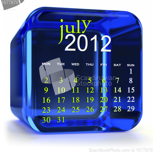 Image of Blue July Calendar