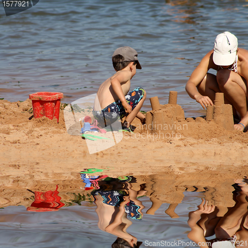 Image of sandcastle building