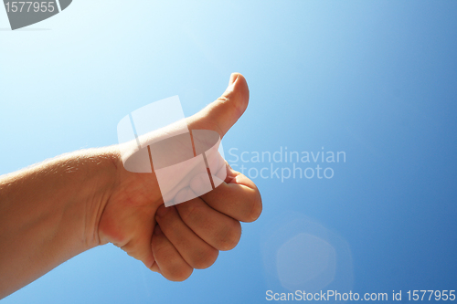 Image of show positive signs with hand-